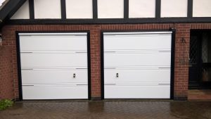 Hormann sectional garage door Ribbed with stainless steel inlays